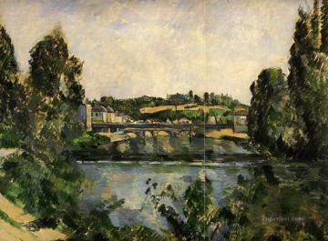  Waterfall Painting - Bridge and Waterfall at Pontoise Paul Cezanne Landscape